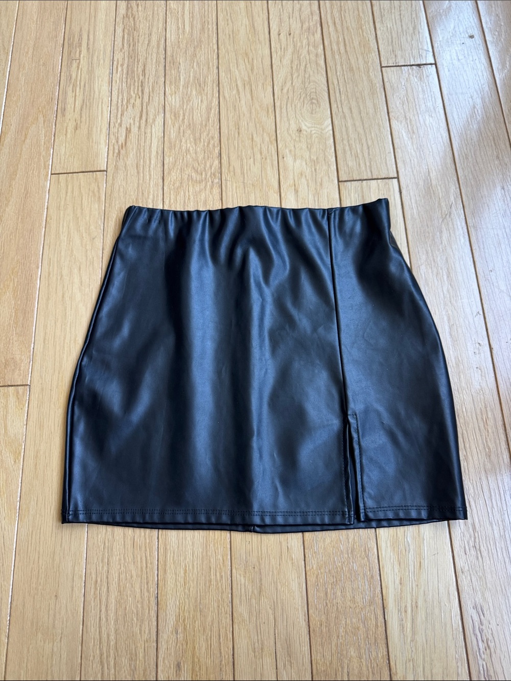 Black Faux Leather Mini Skirt